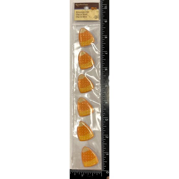 Recollections Rhinestone clips Set Of 5 Candy Corn Design 224550 Embellishment - Picture 2 of 3